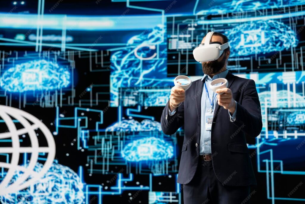 It Engineer Works With Vr Headset Artificial Intelligence Brain 482257 126540 1024x683