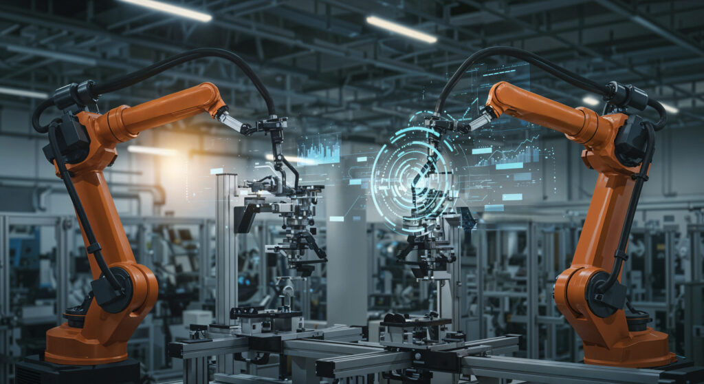 Robotic Arms Modern Factory Setting 1024x558