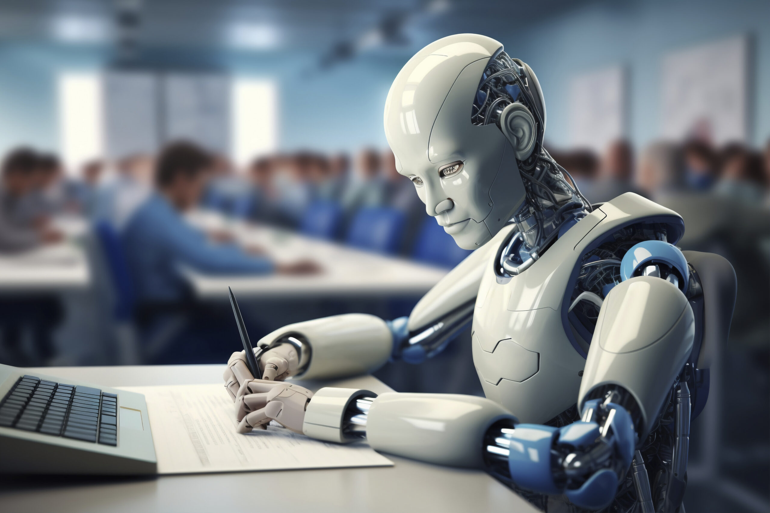View Futuristic Robot School Environment Scaled