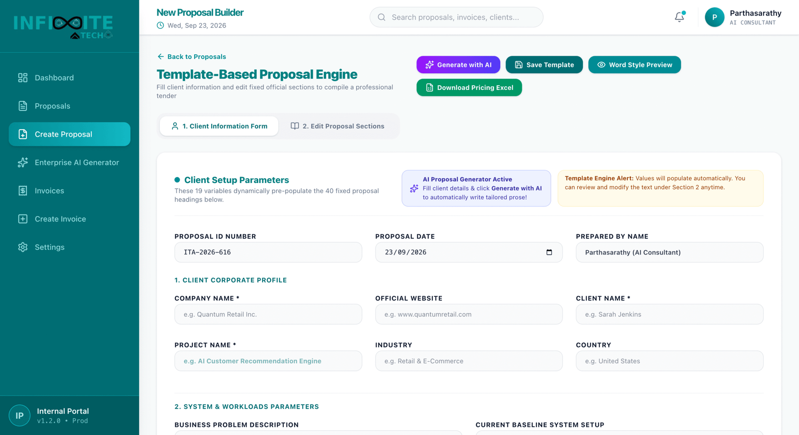 Standard Proposal Builder