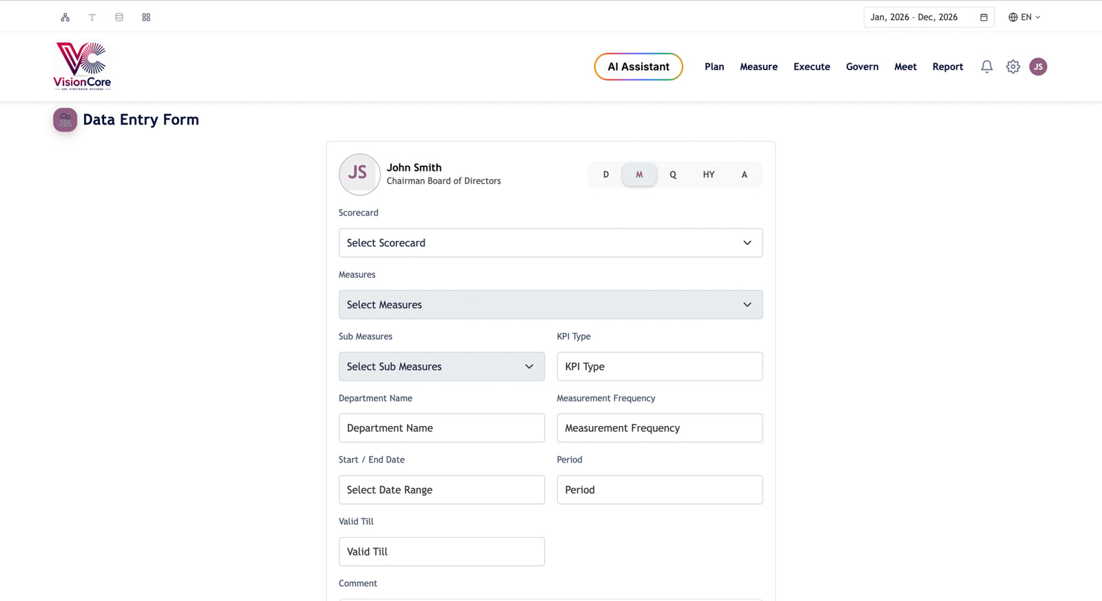 Direct Telemetry & Manual Data Ingestion Form
